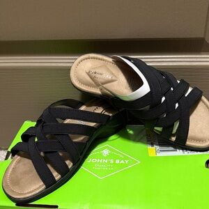 St. John's Bay Black Woven Strappy Slide Sandals
6W